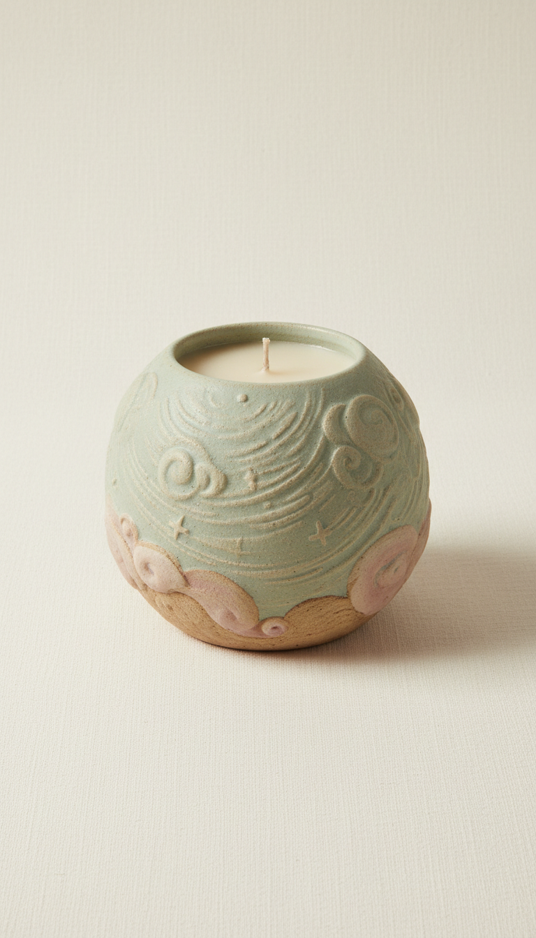 Celestial Ceramic Candle